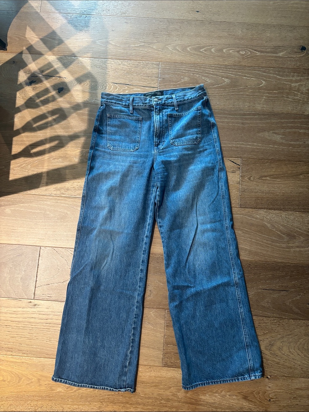 Veronica Beard Medium Blue Wide-Leg Denim Jeans
